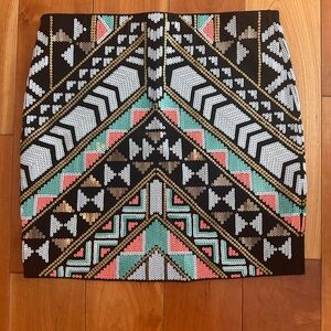 Express Vibrant Geometric Mini Skirt